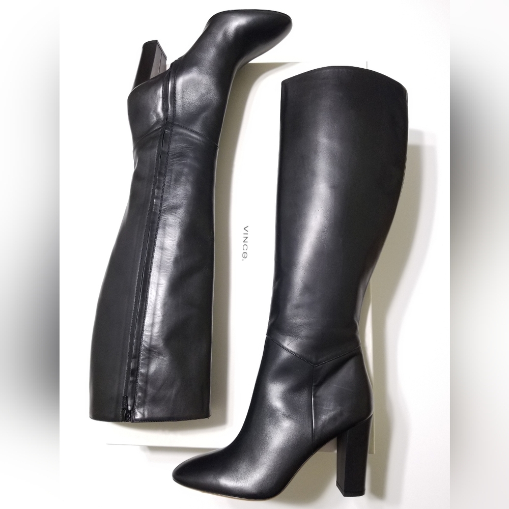 NIB VINCE Vita‎ Leather Knee High Tall Boots in Black Size 8.5, 9, 9.5, 10 - Picture 2 of 16